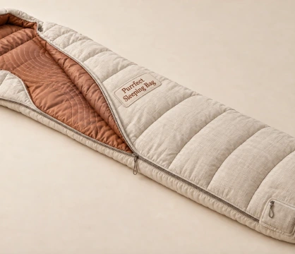 Purrfect Sleeping Bag design illustration